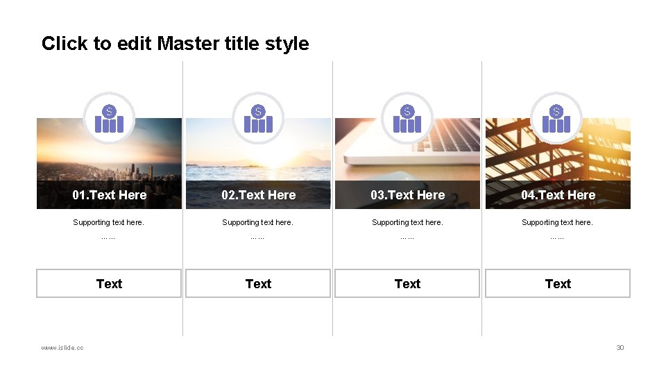Click to edit Master title style 01. Text Here 02. Text Here 03. Text