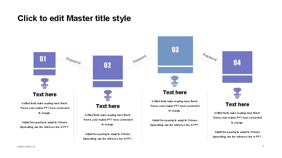 Click to edit Master title style 03 01 Key wor d 02 Theme color