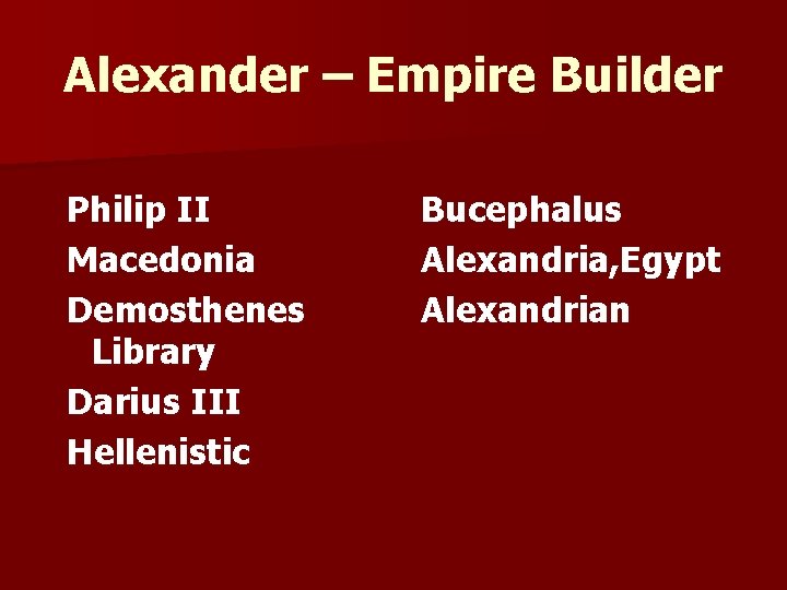 Alexander – Empire Builder Philip II Macedonia Demosthenes Library Darius III Hellenistic Bucephalus Alexandria,