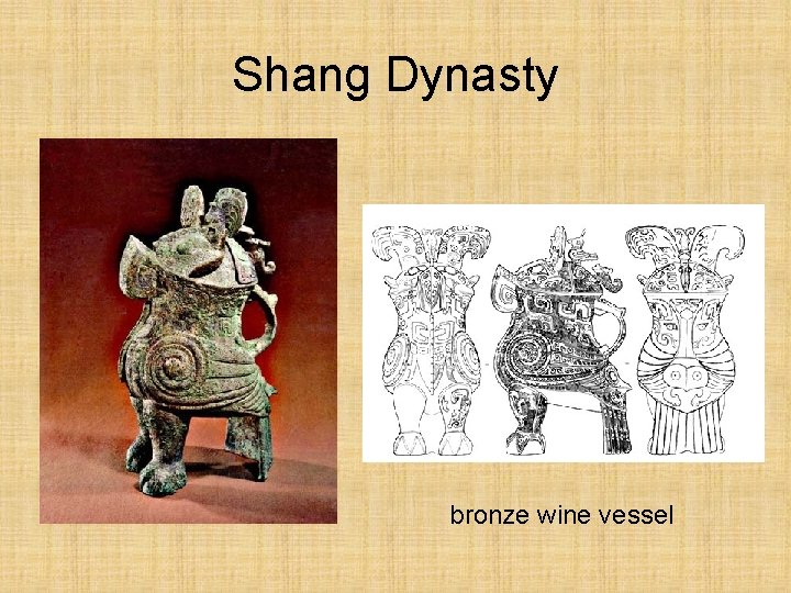 Shang Dynasty bronze wine vessel 