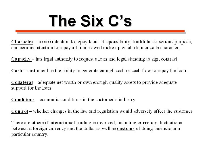 The Six C’s 