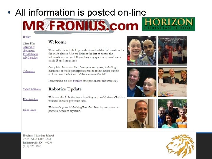  • All information is posted on-line Introduction 