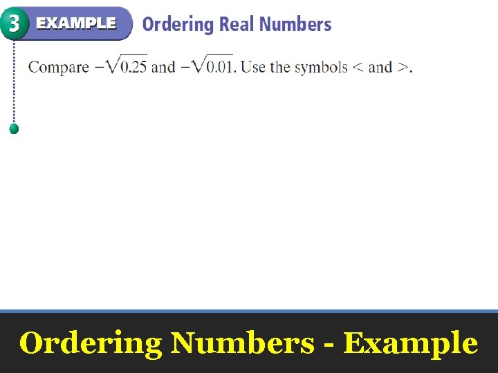 Ordering Numbers - Example 