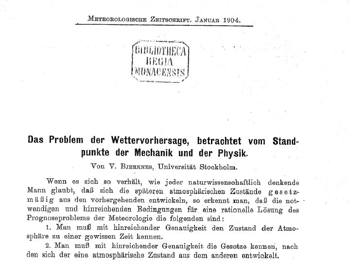 Modellierung von Systemen Zitat Bjerkenes (aus Smith & Smith 1999) 