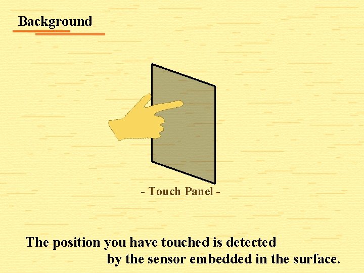 Background - Touch Panel - The position you have touched is detected by the