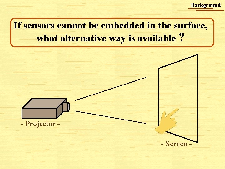 Background If sensors cannot be embedded in the surface, what alternative way is available