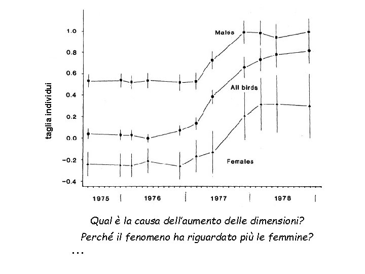 taglia individui Qual è la causa dell’aumento delle dimensioni? Perché il fenomeno ha riguardato