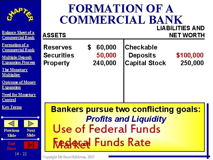FORMATION OF A COMMERCIAL BANK Balance Sheet of a Commercial Bank ASSETS Formation of