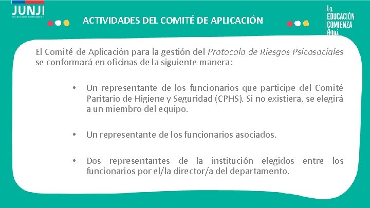 ACTIVIDADES DEL COMITÉ DE APLICACIÓN El Comité de Aplicación para la gestión del Protocolo
