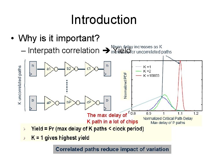 Introduction • Why is it important? – Interpath correlation Yield The max delay of