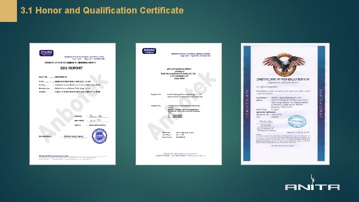 3. 1 Honor and Qualification Certificate 