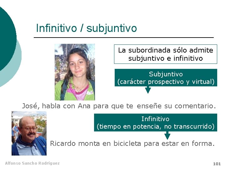 Infinitivo / subjuntivo La subordinada sólo admite subjuntivo e infinitivo Subjuntivo (carácter prospectivo y