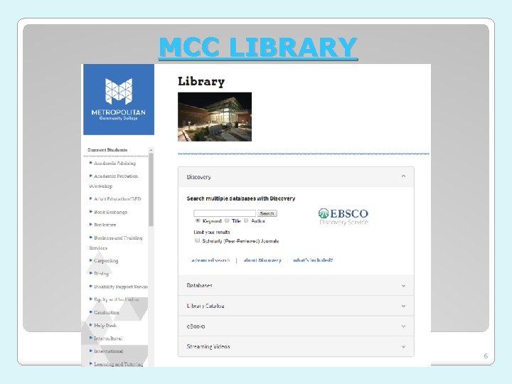 MCC LIBRARY 6 