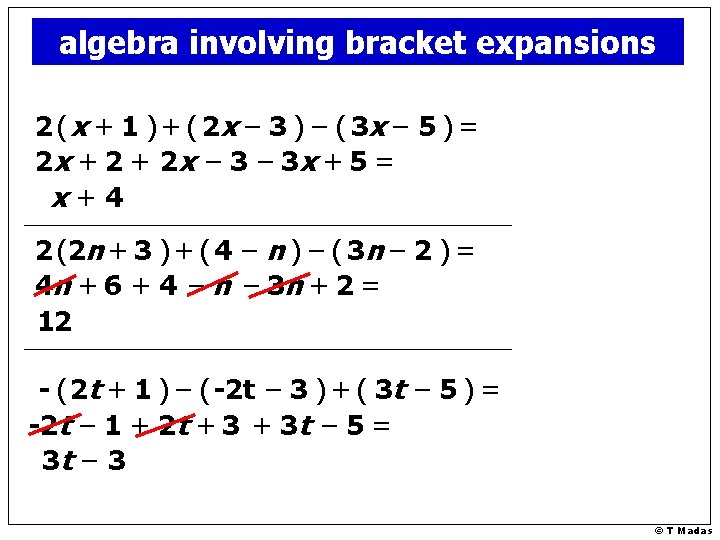 algebra involving bracket expansions 2 ( x + 1 ) + ( 2 x