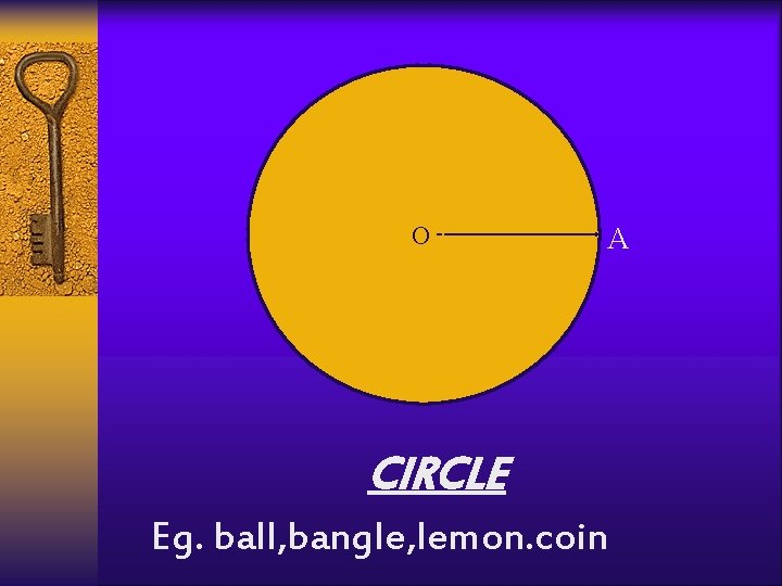 O A CIRCLE Eg. ball, bangle, lemon. coin 