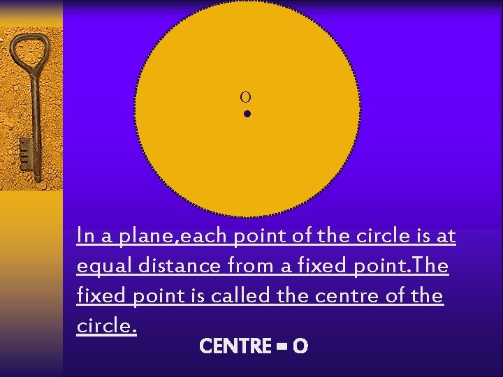 . O In a plane, each point of the circle is at equal distance