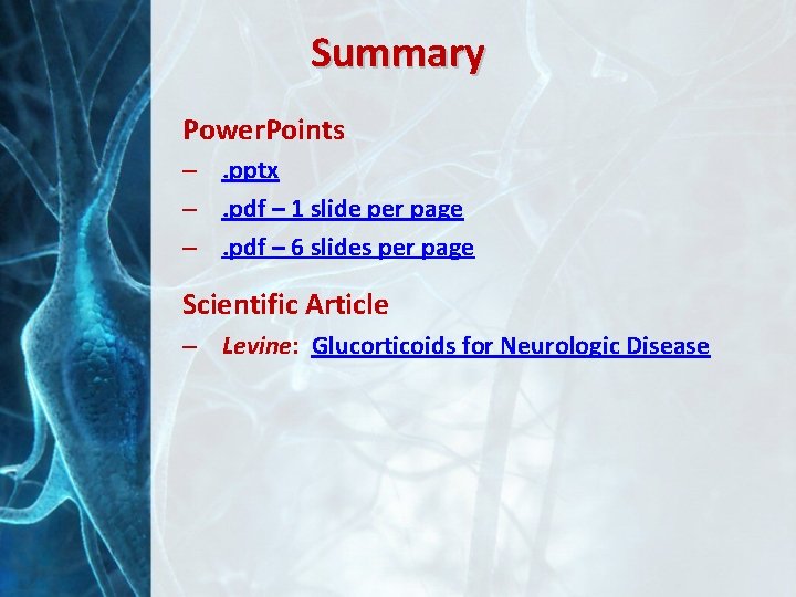 Summary Power. Points –. pptx –. pdf – 1 slide per page –. pdf