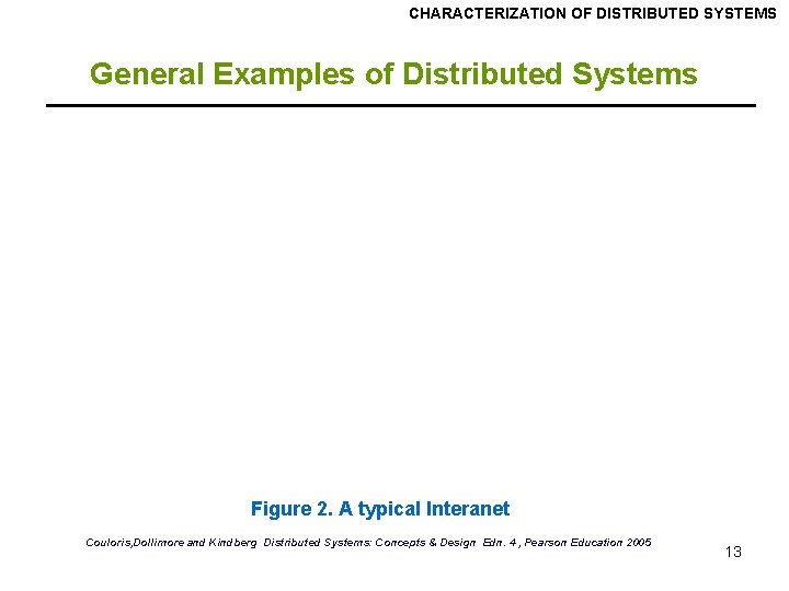 CHARACTERIZATION OF DISTRIBUTED SYSTEMS General Examples of Distributed Systems Figure 2. A typical Interanet