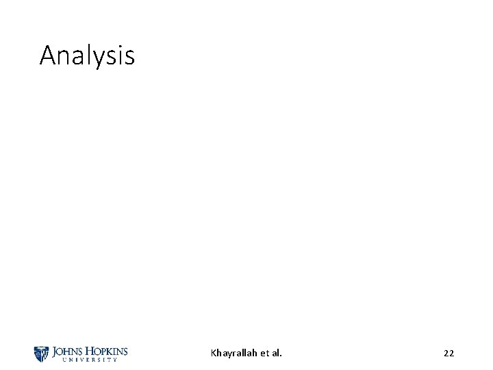 Analysis Khayrallah et al. 22 