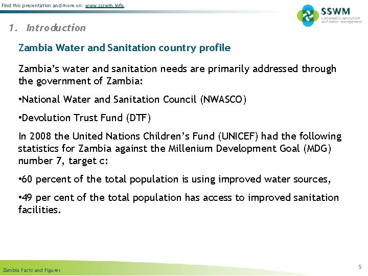 Zambia Water Sanitation and Hygiene Facts and Figures