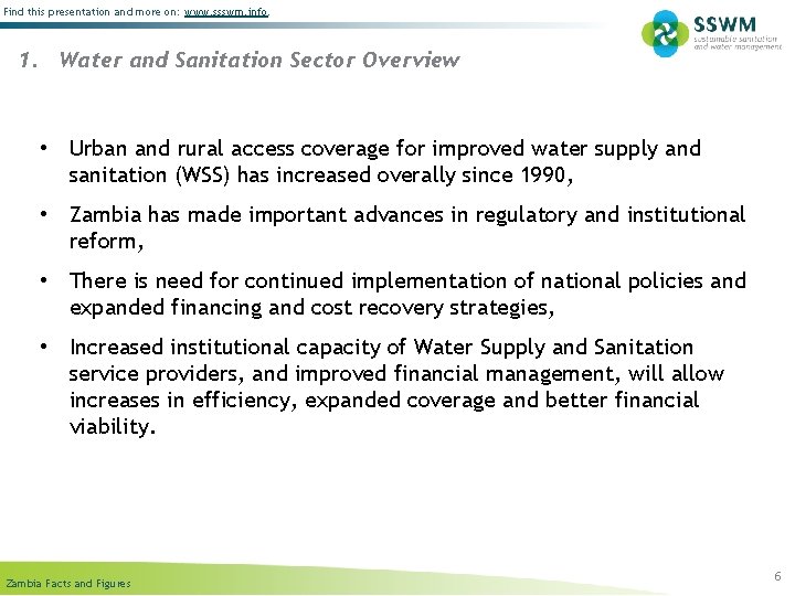Zambia Water Sanitation and Hygiene Facts and Figures