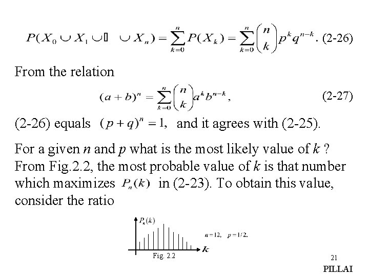 (2 -26) From the relation (2 -27) (2 -26) equals and it agrees with