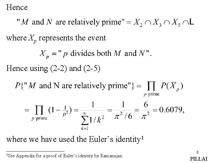 Hence where Xp represents the event Hence using (2 -2) and (2 -5) where