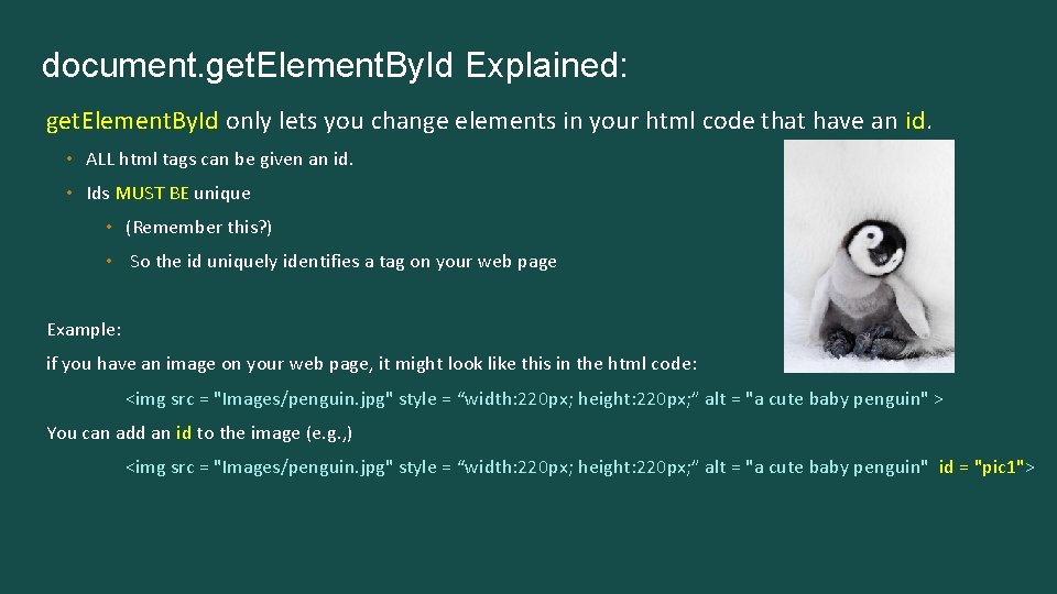 document. get. Element. By. Id Explained: get. Element. By. Id only lets you change document. get. Element. By. Id Explained: get. Element. By. Id only lets you change