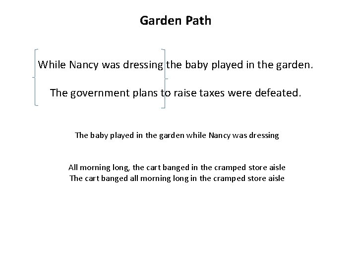 Garden Path While Nancy was dressing the baby played in the garden. The government