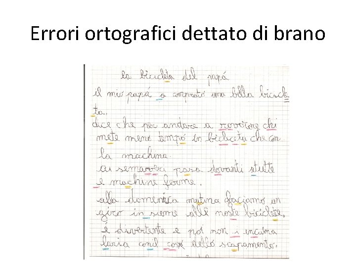 Errori ortografici dettato di brano 