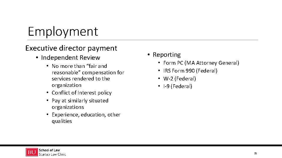 Employment Executive director payment • Independent Review • No more than “fair and reasonable”