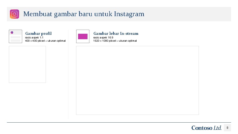 Membuat gambar baru untuk Instagram Gambar profil Gambar lebar In-stream rasio aspek 1: 1