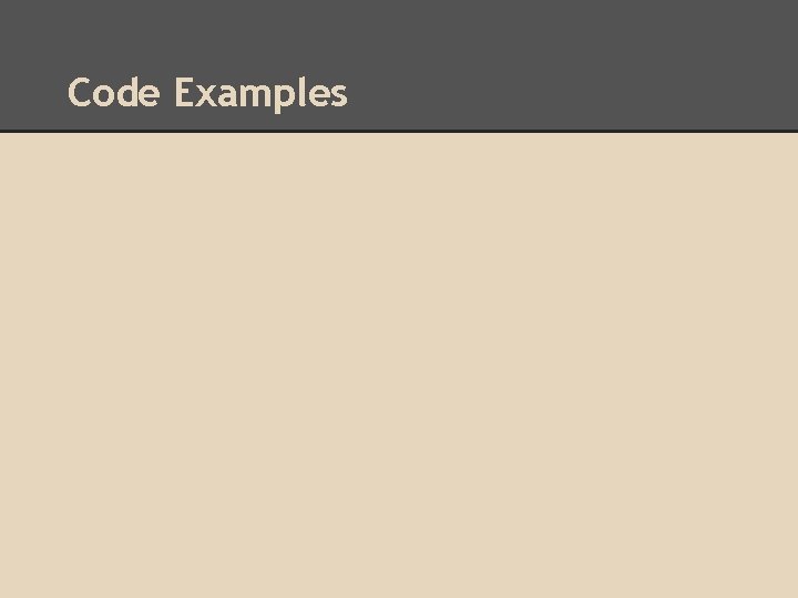 Code Examples 