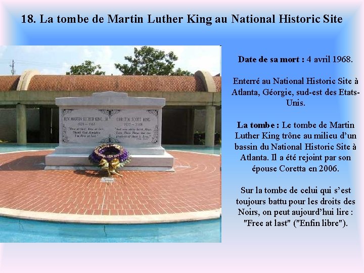 18. La tombe de Martin Luther King au National Historic Site Date de sa