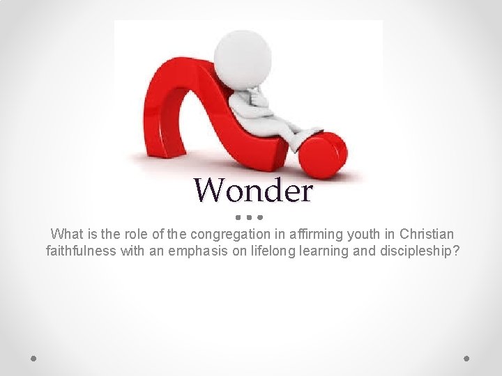Wonder What is the role of the congregation in affirming youth in Christian faithfulness