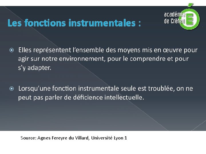 Source: Agnes Fereyre du Villard, Université Lyon 1 