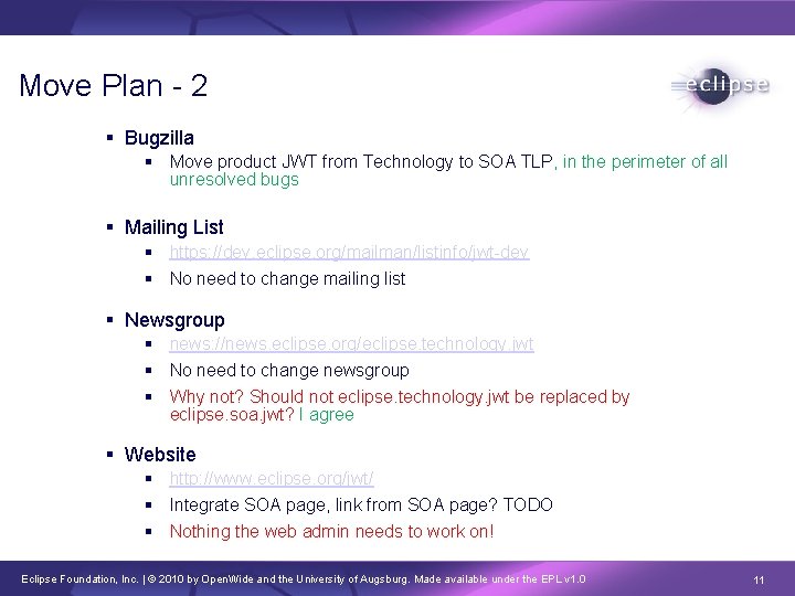 Move Plan - 2 Bugzilla Move product JWT from Technology to SOA TLP, in Move Plan - 2 Bugzilla Move product JWT from Technology to SOA TLP, in