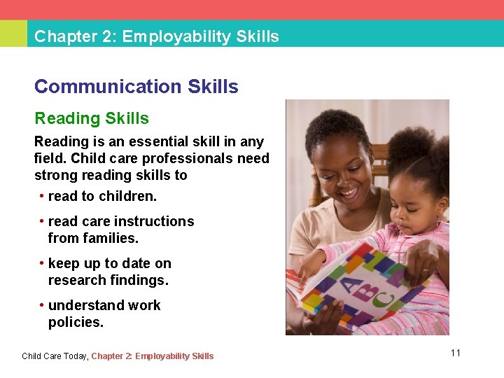 Chapter 2: Employability Skills Communication Skills Reading is an essential skill in any field.