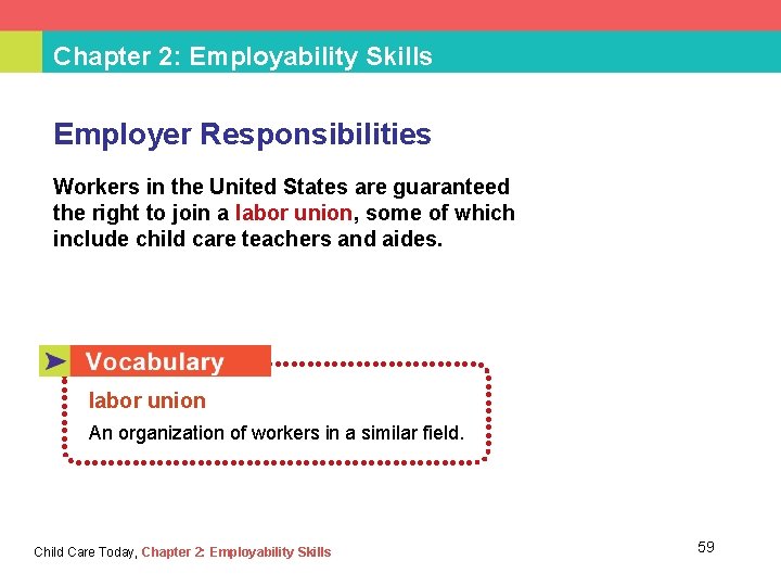 Chapter 2: Employability Skills Employer Responsibilities Workers in the United States are guaranteed the