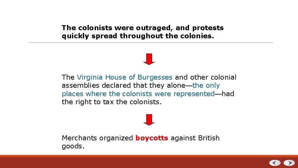 The colonists were outraged, and protests quickly spread throughout the colonies. The Virginia House