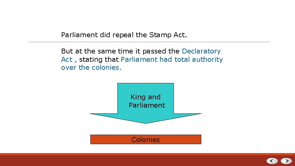 Parliament did repeal the Stamp Act. But at the same time it passed the