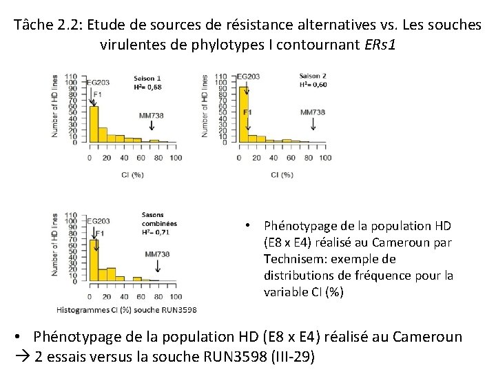 Tâche 2. 2: Etude de sources de résistance alternatives vs. Les souches virulentes de