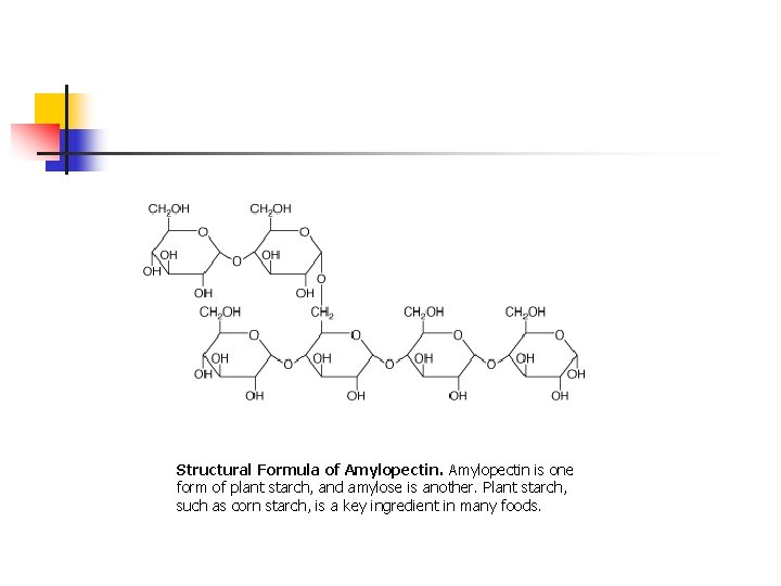 Structural Formula of Amylopectin is one form of plant starch, and amylose is another.