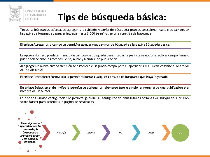Tips de búsqueda básica: Todas las búsquedas exitosas se agregan a la tabla de