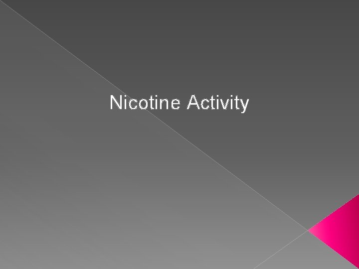Nicotine Activity 