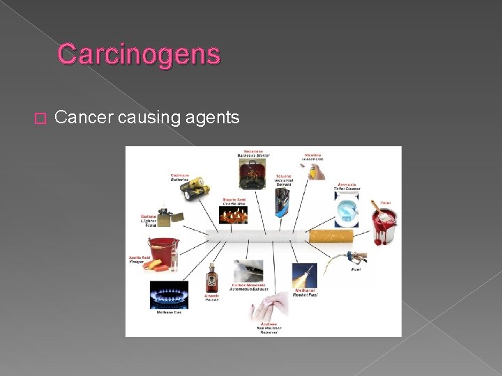 Carcinogens � Cancer causing agents 