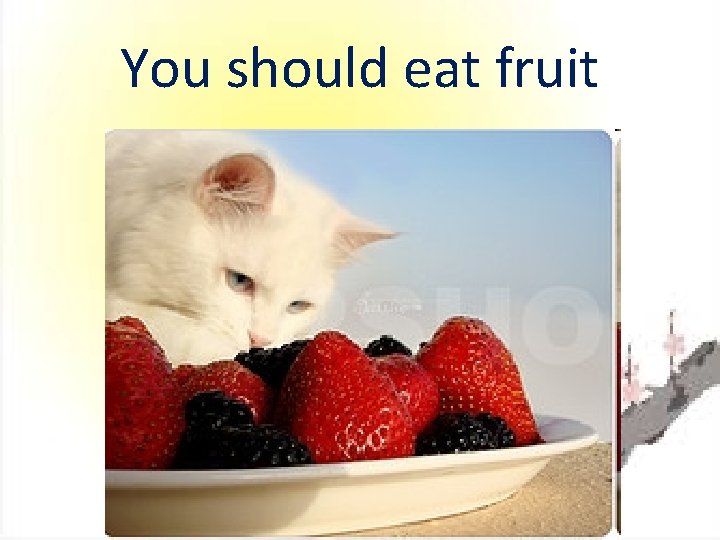 You should eat fruit 