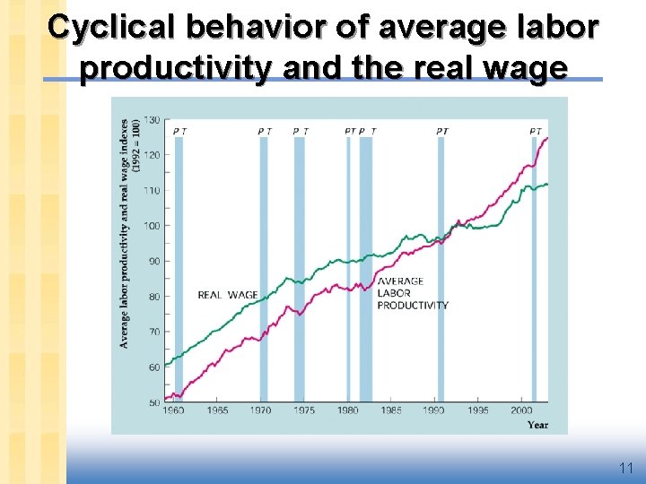 Cyclical behavior of average labor productivity and the real wage 11 