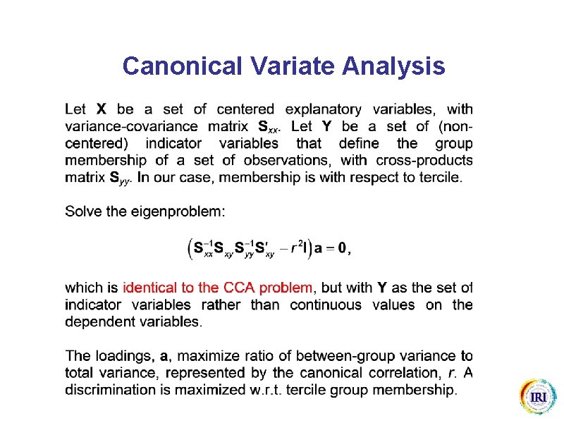 Canonical Variate Analysis 