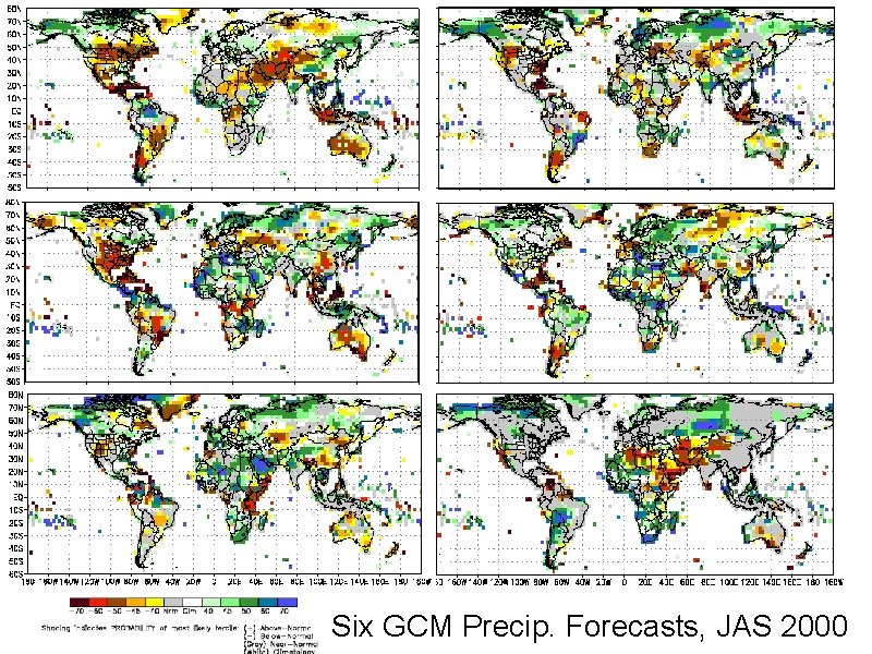 Six GCM Precip. Forecasts, JAS 2000 